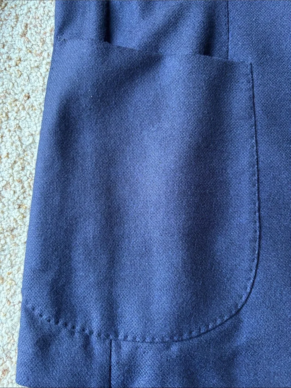 Gi Capri Napoli Navy Wool Hand Tailored Patch Pocket Blazer Eu 52 US 40 Slim